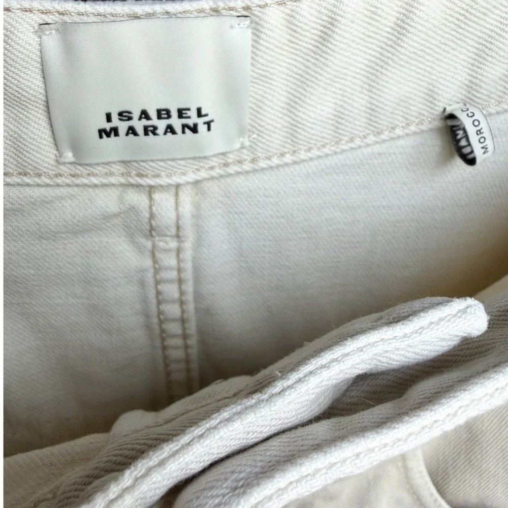Isabel Marant Noemie Two Tone Denim Jeans High Rise Straight Leg Jeans Size‎ 40